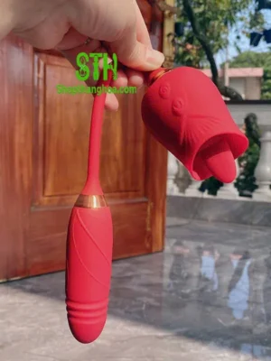 Sextoy hoa hồng 2 in 1 hút và rung thụt kích thích TR016 23