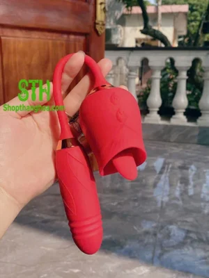 Sextoy hoa hồng 2 in 1 hút và rung thụt kích thích TR016 24
