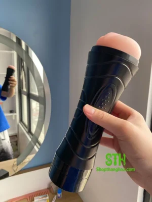 Âm đạo giả silicone đèn pin có rung cho nam ADG002 2