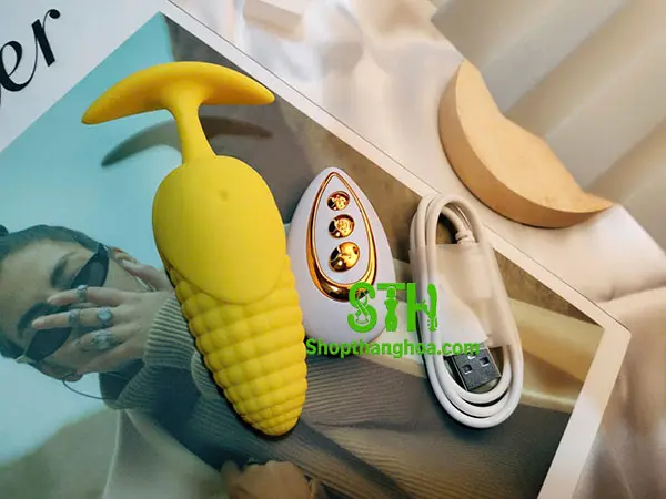 Đồ chơi kích thích hậu môn hình bắp ngô không dây DHM008 3