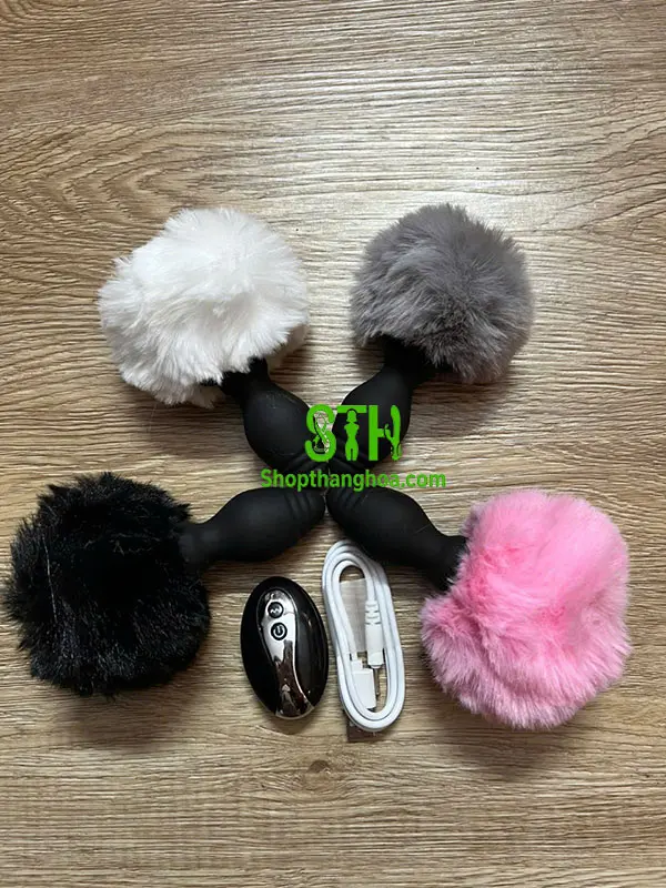 Plug cắm hậu môn đuôi thỏ rung điều khiển từ xa DHM005