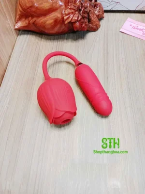 Sextoy hoa hồng 2 in 1 hút và rung thụt kích thích TR016 3