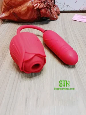 Sextoy hoa hồng 2 in 1 hút và rung thụt kích thích TR016