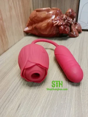 Sextoy hoa hồng 2 in 1 hút và rung thụt kích thích TR016 4