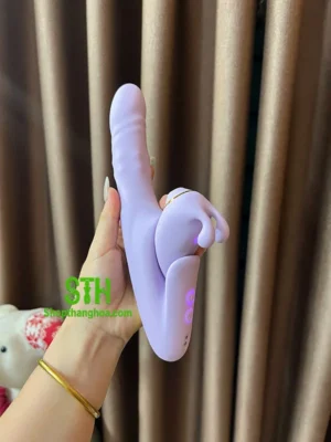 Dương vật giả cầm tay kết hợp máy bú hút hột le DVG074 4
