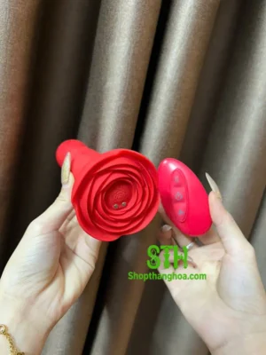 Sextoy plug hoa hồng rung thụt điều khiển từ xa DHM009 6