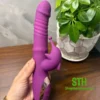 Cu giả cầm tay rung thụt cá heo 2 in 1 cho nữ DVG095